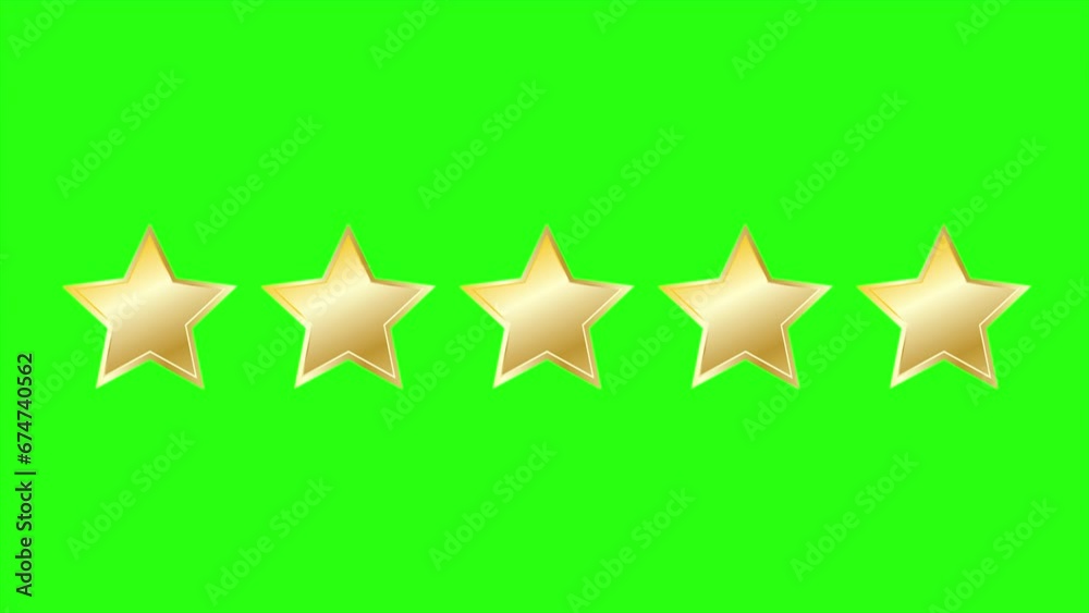 Five Rating Stars Green Screen Background, Motion Graphics Five Rating Stars Green Screen Background, Motion Graphics