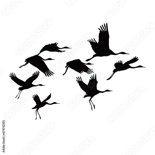 stork silhouette design. wild bird animal sign and symbol.