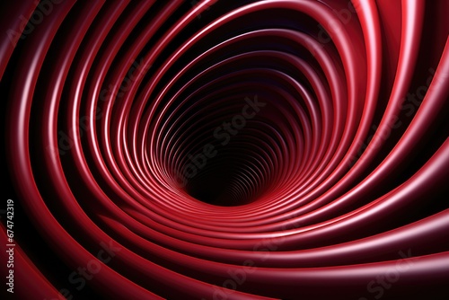 A Vibrant Red Tunnel Leading into a Mysterious Abyss