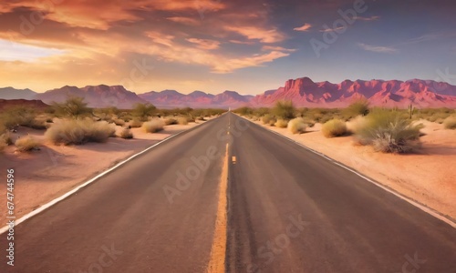 American Desert Road Landscape.