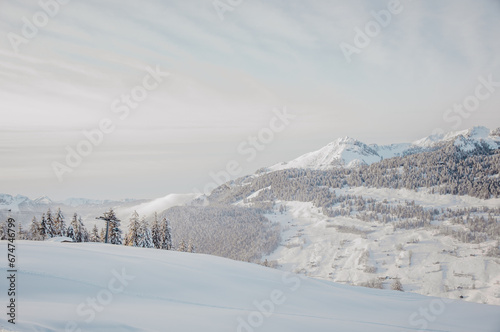 Winter landscape in the Swiss Alps, Toggenburg, Switzerland