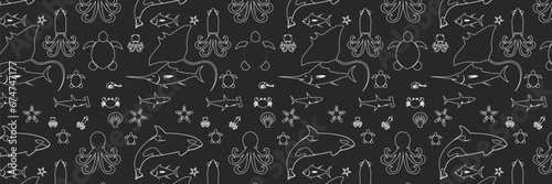 background of various types of sea fish, vector eps 10 design