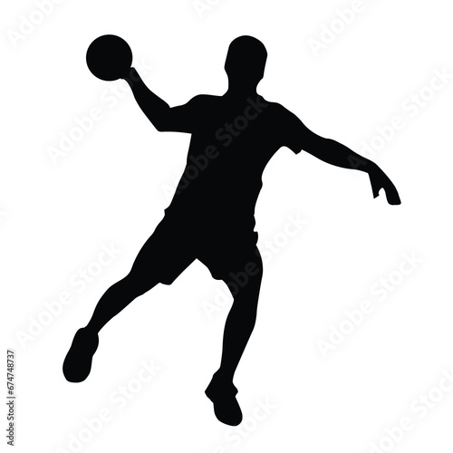 A handball player silhouette vector photo