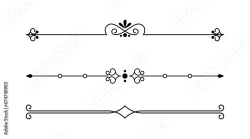 Calligraphic ornamental divider set