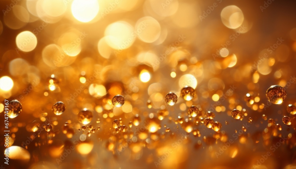 Captivating golden fluid flow mesmerizing display of radiant glow and enchanting sparkles
