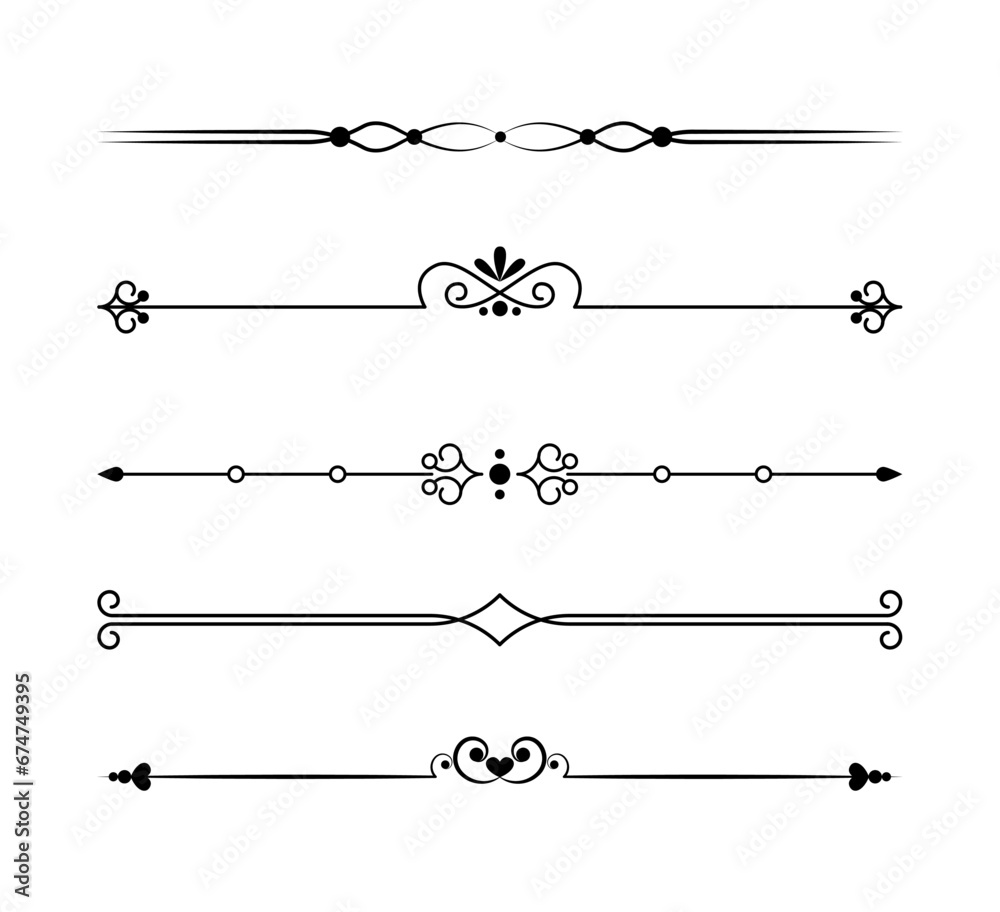 Calligraphic ornamental divider set
