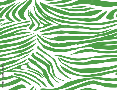 Full seamless tiger and zebra stripes animal skin pattern. Green white texture for textile fabric print. Suitable for fashion use.