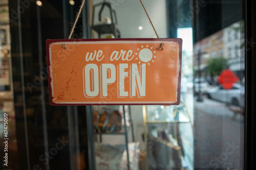 open sign in store