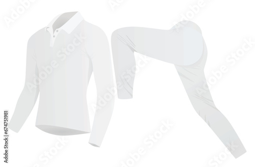 White running suit. t shirt and pants. vector