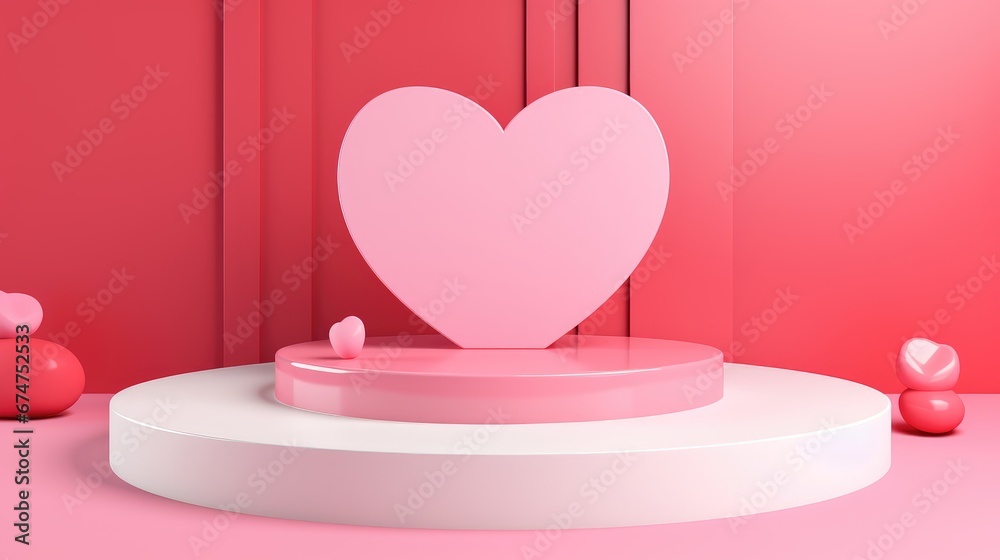 Valentine's Day themed podium for product presentation