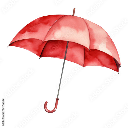 red umbrella isolated on white