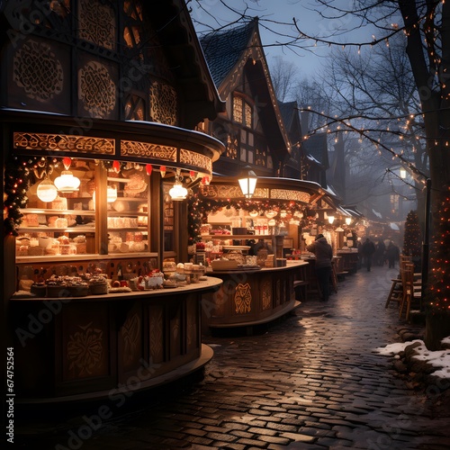 Traditional christmas market in Riga, Latvia. Christmas market in winter.