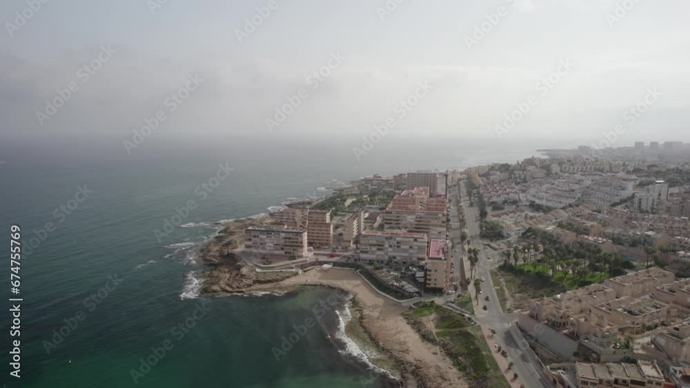 Aerial view of buildings on the coast in Torrevieja, Spain. Aerial view of buildings on the coast in Torrevieja, Spain.