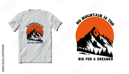 Mountain t shirt design vintage, t shirt design template, Premium Vector 