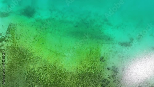 Aerial view of Isla Holbox ocean seabed, Quintana Roo, Mexico. photo