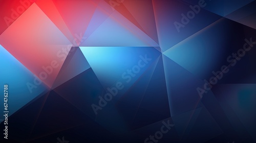 Abstract triangle background in blue and red, ai generative