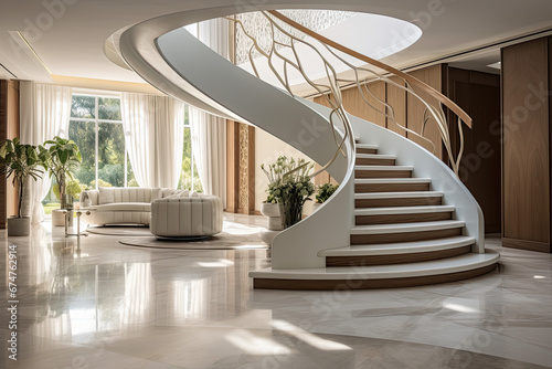 Contemporary Staircase in Elegant Modern Home