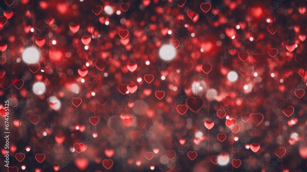 Christmas background with red hearts