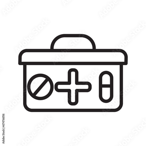 This First Aid Box icon is available in Line style