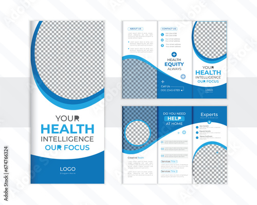Creative vector business trifold brochure design template