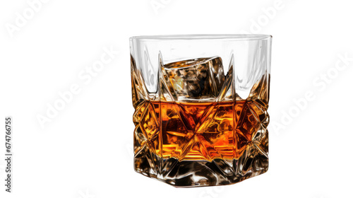 Whiskey in a glass on the transparent background