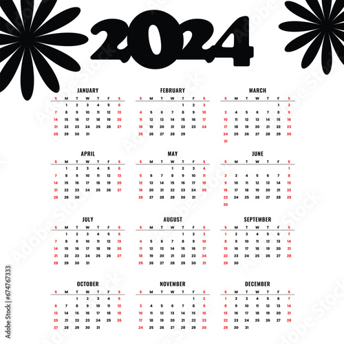 2024 event planner template organize office task vector, calendar 2024