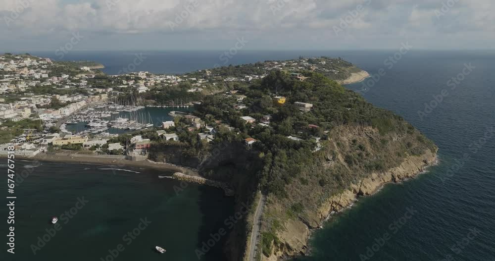 Aerial view of Procida Island at sunset, Flegree Islands archipelagos, Naples, Campania, Italy. Aerial view of Procida Island at sunset, Flegree Islands archipelagos, Naples, Campania, Italy.