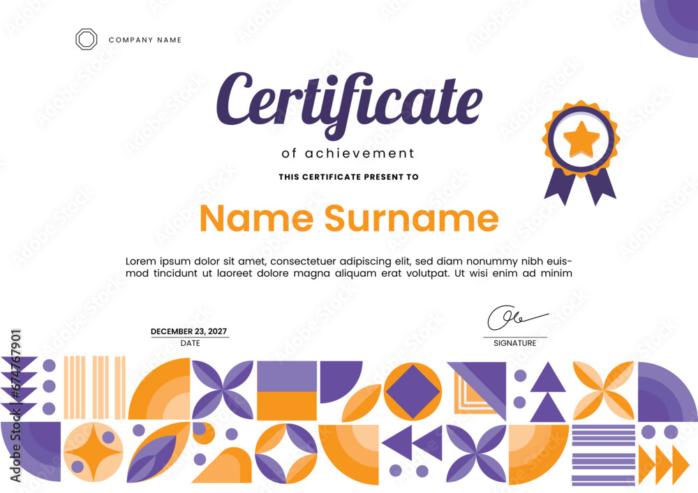 vector flat modern certificate template vector flat modern certificate template