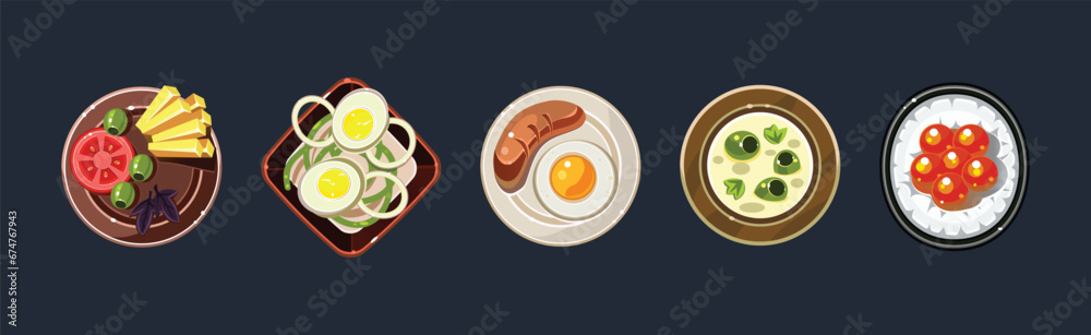 Game Food Icon and Nutrition Element Vector Set Game Food Icon and Nutrition Element Vector Set