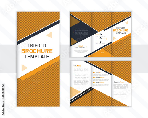 Creative vector trifold brochure design template