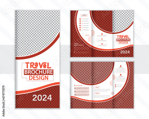 Creative vector business trifold brochure design template