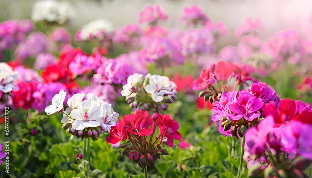 Geranium flower in field with blur background Geranium flower in field with blur background