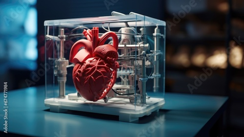 3D printed medical printer. Modern technologies in medicine and science. Printing human organs for operations and implantation. The concept of medicine development.	
 photo