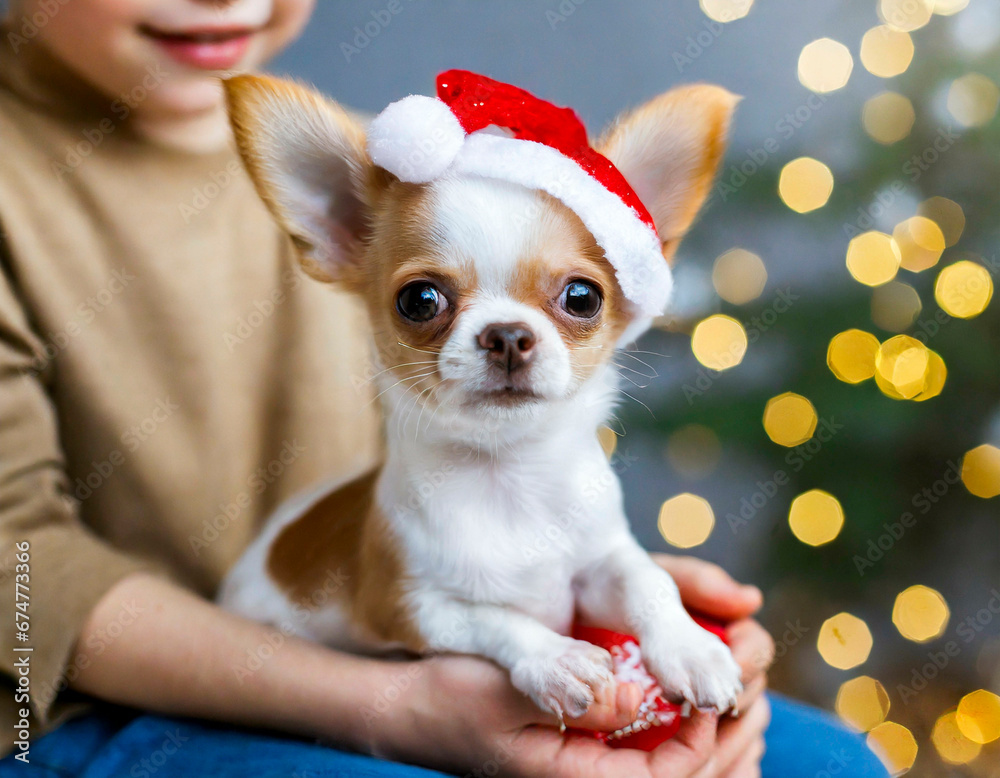 un chien chihuahua pour Noël