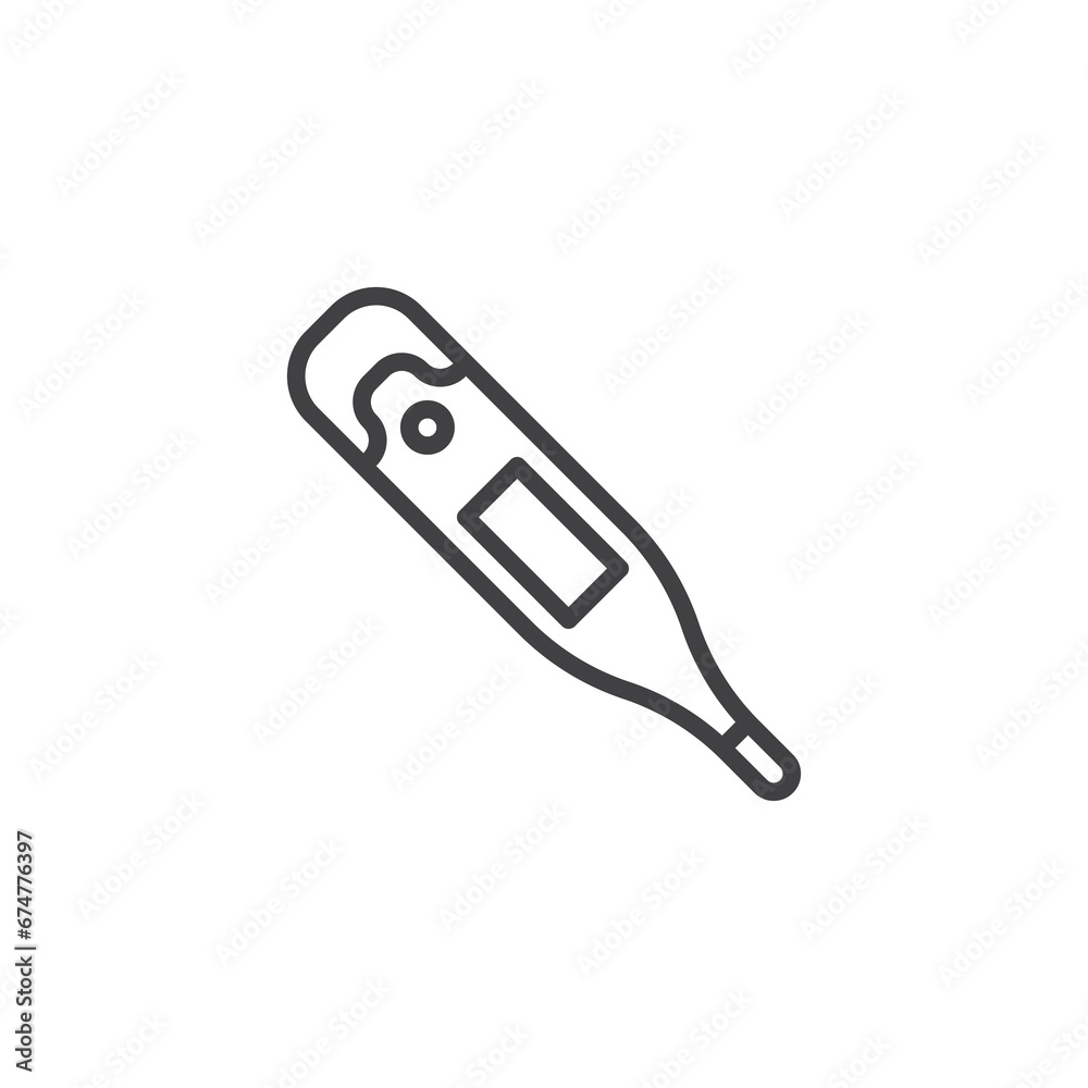 Digital thermometer line icon