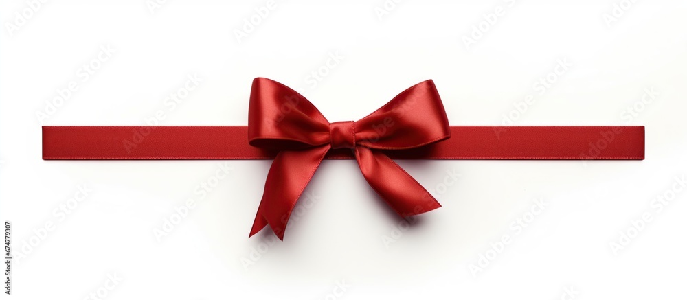 Luxury Red bow and ribbon in white background. AI generated Luxury Red bow and ribbon in white background. AI generated