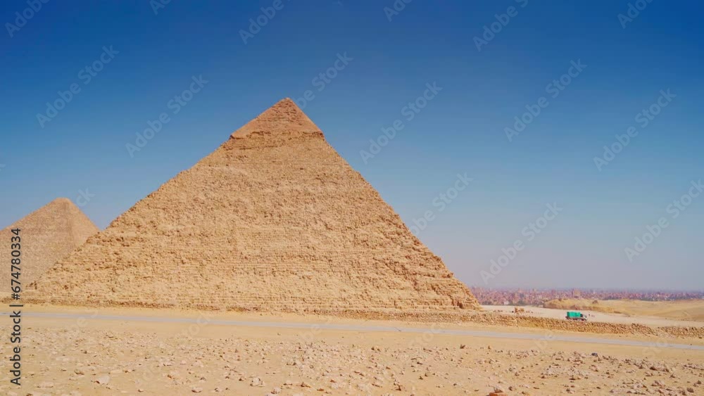 4k, panoramic view of great pyramids of Giza, Egypt 4k, panoramic view of great pyramids of Giza, Egypt