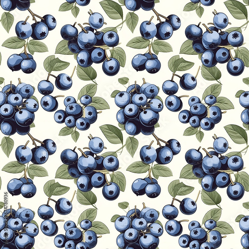 Blueberry pattern seamless illustration