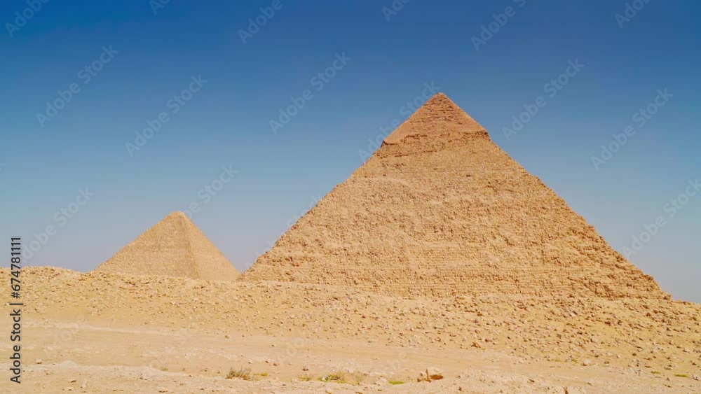 4k, panoramic view of great pyramids of Giza, Egypt 4k, panoramic view of great pyramids of Giza, Egypt