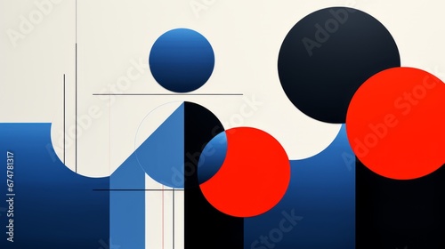 Free Download Blue shapes illustration. Minimalism, geometric, abstract, design, art - GFXLoad
