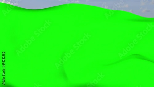 Loop der grüne Fahne wehend im Wind als Nahaufnahme 4K