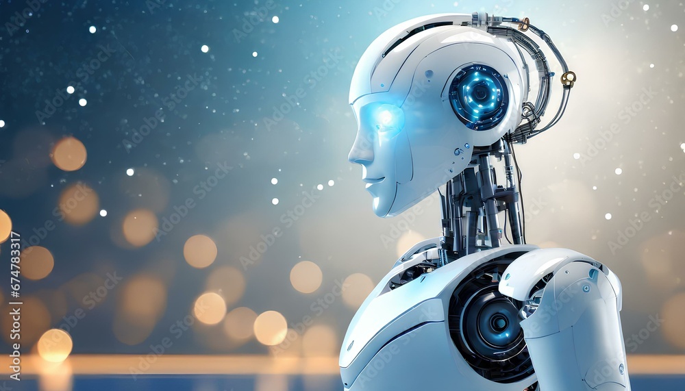 Concept of Artificial Intelligence or AI, Binary code and humanlike features. Innovative business movement in Technology, Communication and Information Concept of Artificial Intelligence or AI, Binary code and humanlike features. Innovative business movement in Technology, Communication and Information