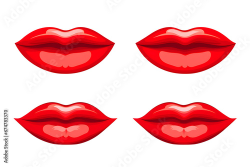 Red lips isolated on white background