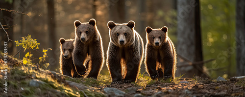ursus arctos , brown bears, generative ai photo