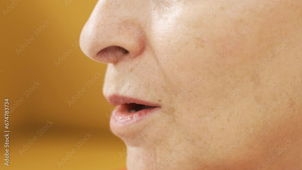 Close-up mouth drinking water. Close-up mouth drinking water.