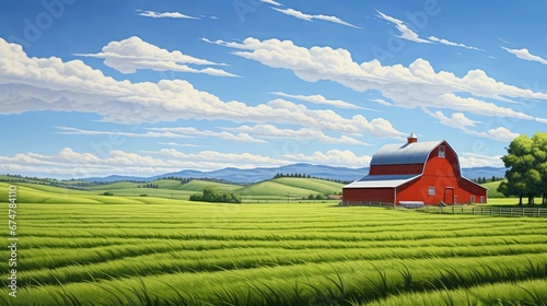 farm field view north landscape illustration outdoor sky, building europe, country scenic farm field view north landscape