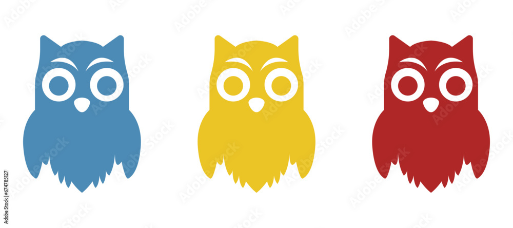 owl icon on a white background, vector illustration