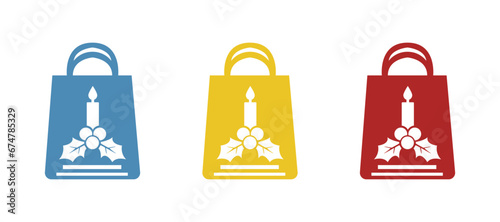 christmas package icon on white background  vector illustration