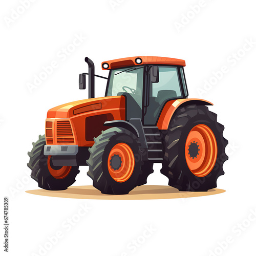 tractor flat illustration