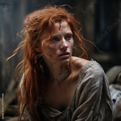 Red haired gaul servant female beautiful prisoner